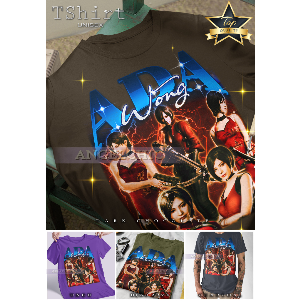 BAJU AD WONG Resident Evil Unisex Bootleg Tee Kaos Premium Vintage Retro