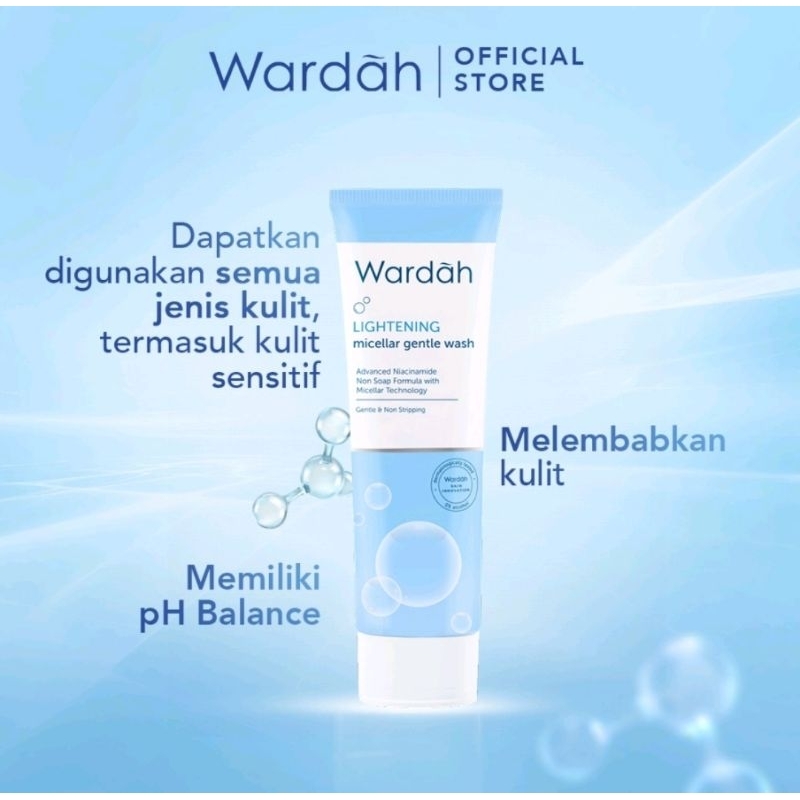 Wardah lightening Micellar Gentle Wash Facial Wash dengan Advance Niacinamide 50ml / 100ml