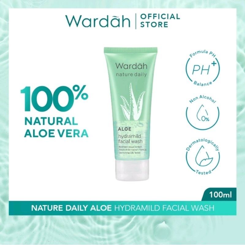 Wardah Nature Daily Aloe Hydramild Facial Wash 60ml / 100ml