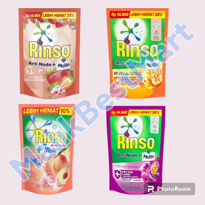 Rinso Anti Noda + Molto Korean Strawberry 565ml