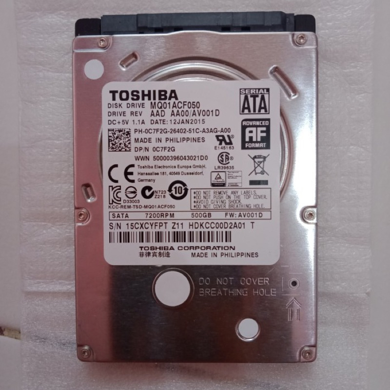 HARDISK LAPTOP 500GB SLIM 7200RPM HARGA OBRAL