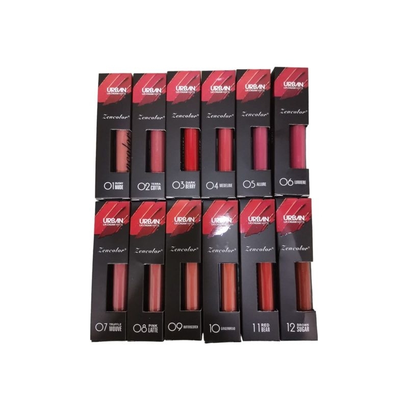 ZENCOLOR URBAN MATTE LIPCREAM LIPSTICK[12WARNA]