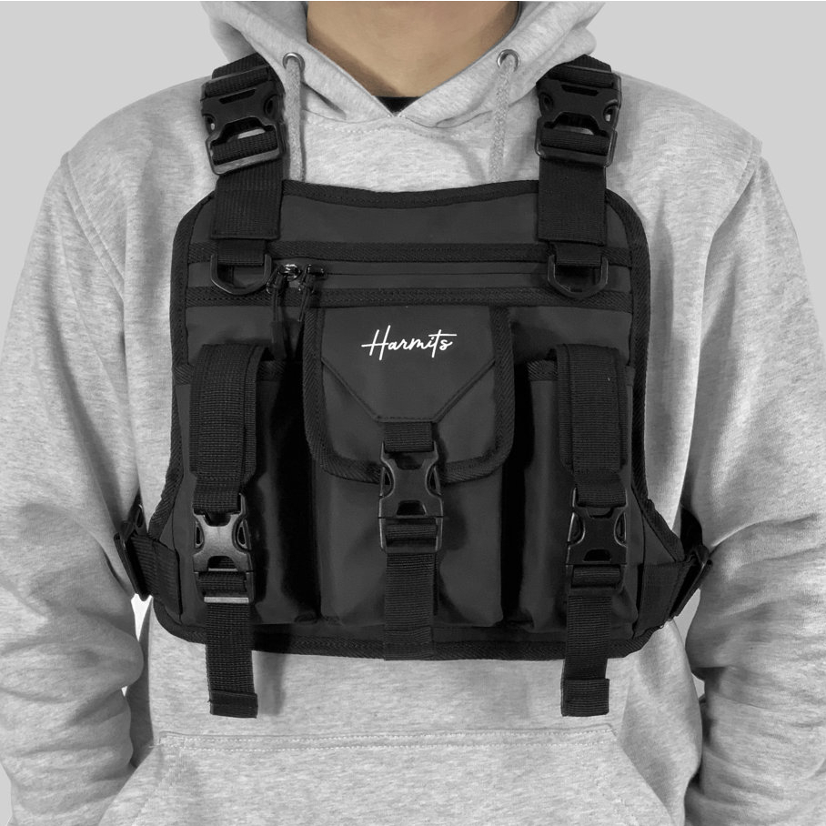 Harmits Project - Chest Bag Black ARACNA Waterproof Tas Dada Pria Tactical Anti Air