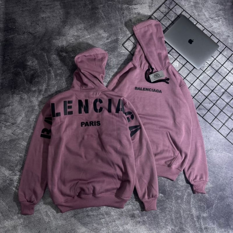 Sweater Hoodie Pria Balenci Premium Tebal Katun Lembut Full Hatag