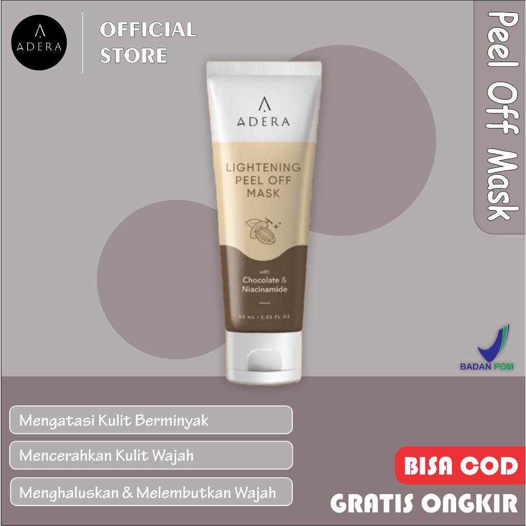 ❤️GKP❤️ Adera Lightening Peel Off Mask Mencerahkan Kulit Tampak Lebih Halus dan Lembut, Mengangkat S