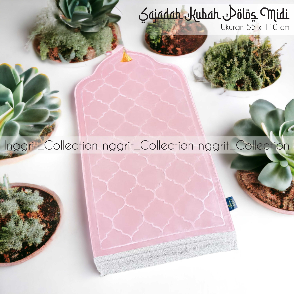 Sajadah Kubah Polos Midi Terbaru Uk 55x105cm, Sajadah  Premium Satu Saf Fullcollor