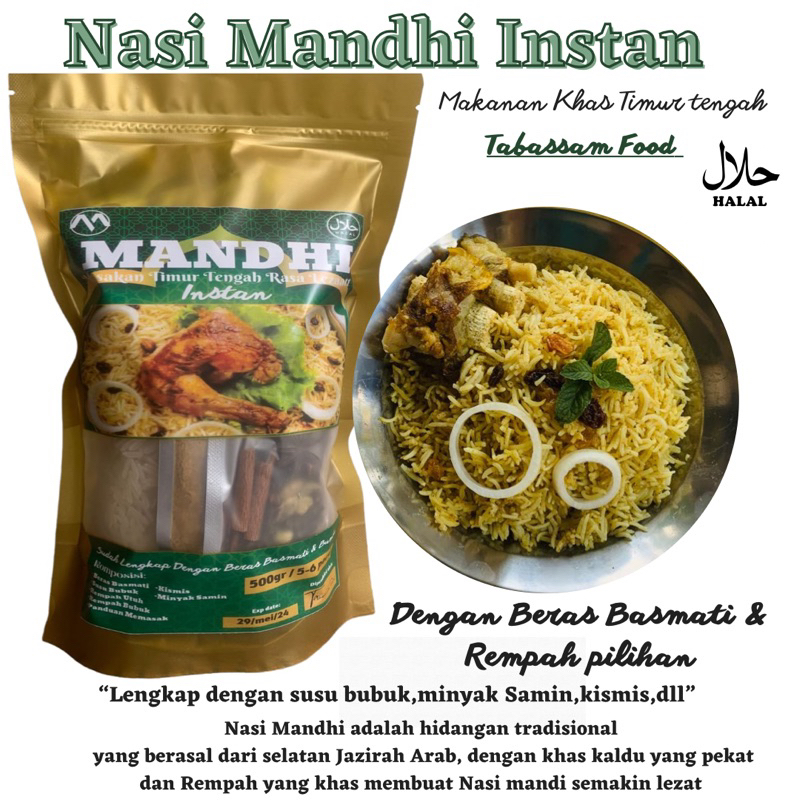 

NASI MANDHI INSTAN (untuk 5-7 porsi) makanan khas timur tengah