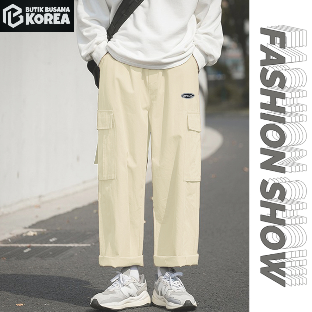 celana cargo panjang celana korean style pria cargo pants panjang pria baggy pants celana casual pria