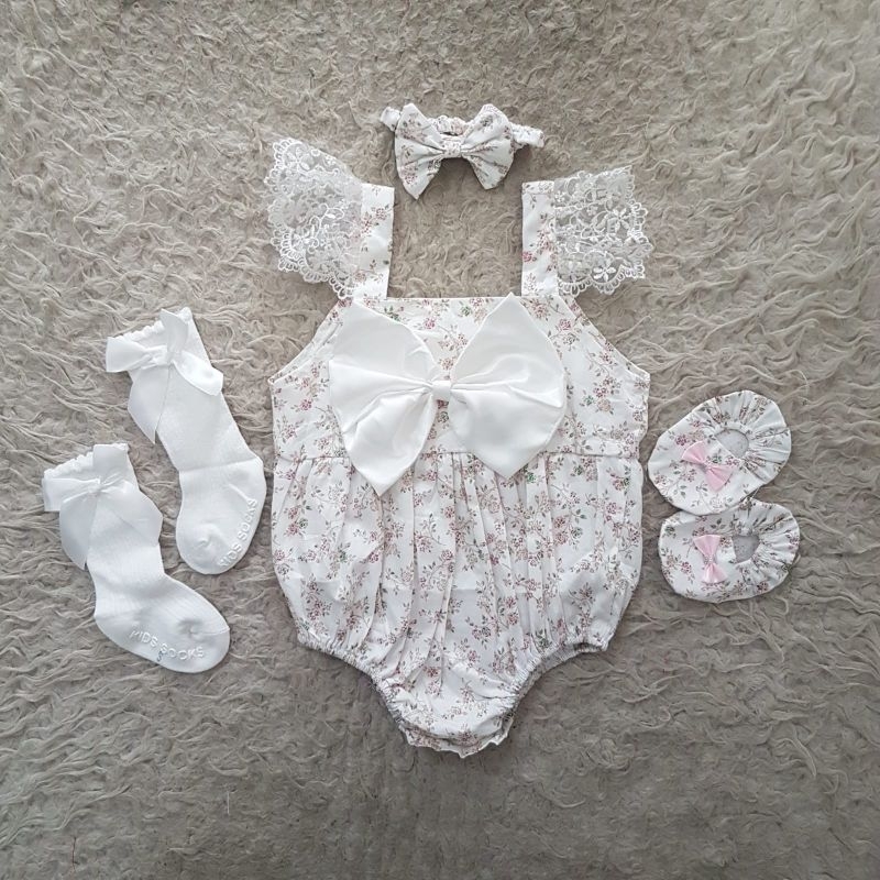 baju bayi Shabby flower jumper