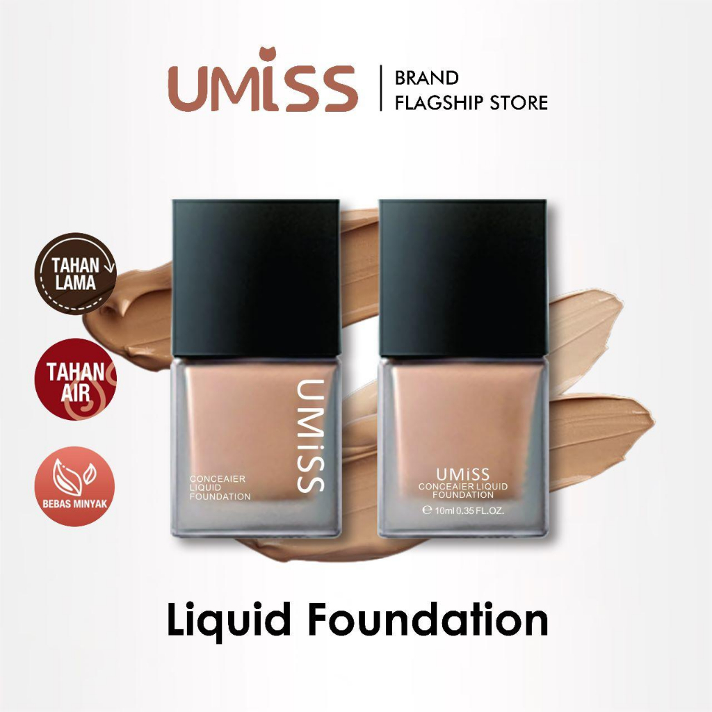 UMISS MAKE UP SET Liquid Foundation concealer+Mascara eyelash Long-lasting lengthening bisa cod