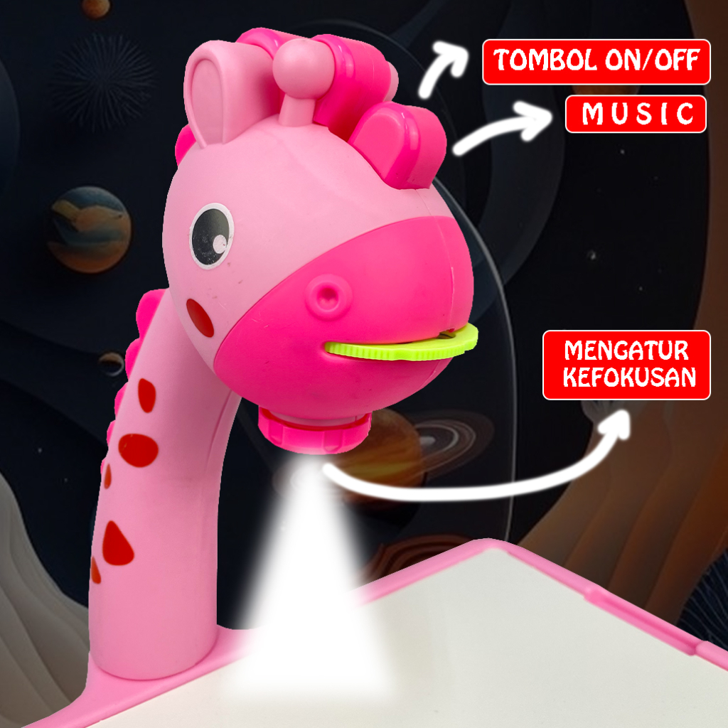Mainan Anak Papan Gambar/Papan Meja Gambar Anak Bentuk Jerapah 7008 / Projection Painting Meja Menggambar Proyeksi Gambar Berwarna Anak Proyektor Mainan Edukasi