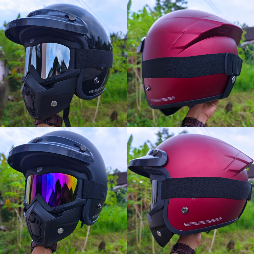 HELM BOGO RETRO KLASIK GOGGLE MASK TOPENG KAIROZ