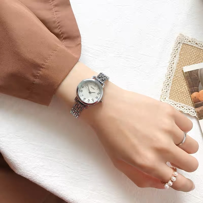 ONNIE Jam Tangan Wanita Naidu Terbaru Rantai Bulat Analog Stainless Steel KY25