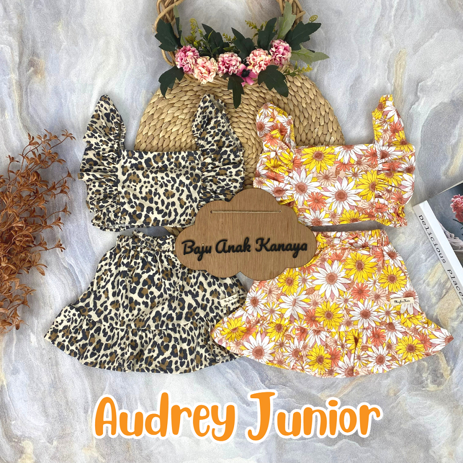 18BLN-3TH SETELAN ANAK AUDREY JUNIOR ONESET ANAK PEREMPUAN  BY MYBEE