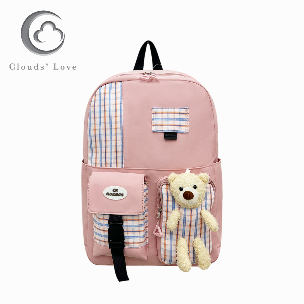 Tas Ransel Sekolah CLOUDS' LOVE F12688 Backpack Remaja Muat Laptop 16inch Bahan Anti Air WATCHKITE WKOS