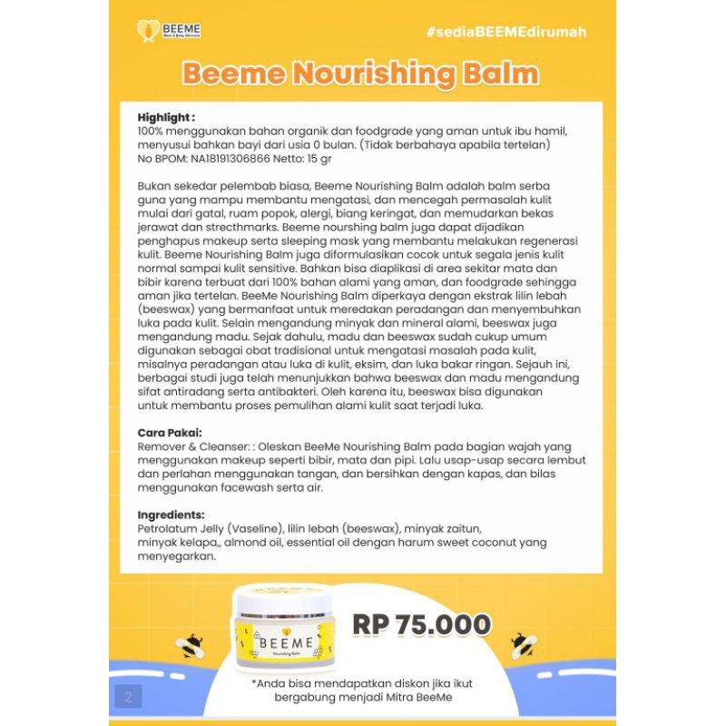 BEEME NOURISING BALM ORIGINAL || PELEMBAB SERBAGUNA