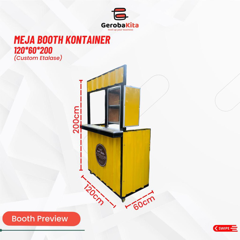 Meja Booth Container Makanan