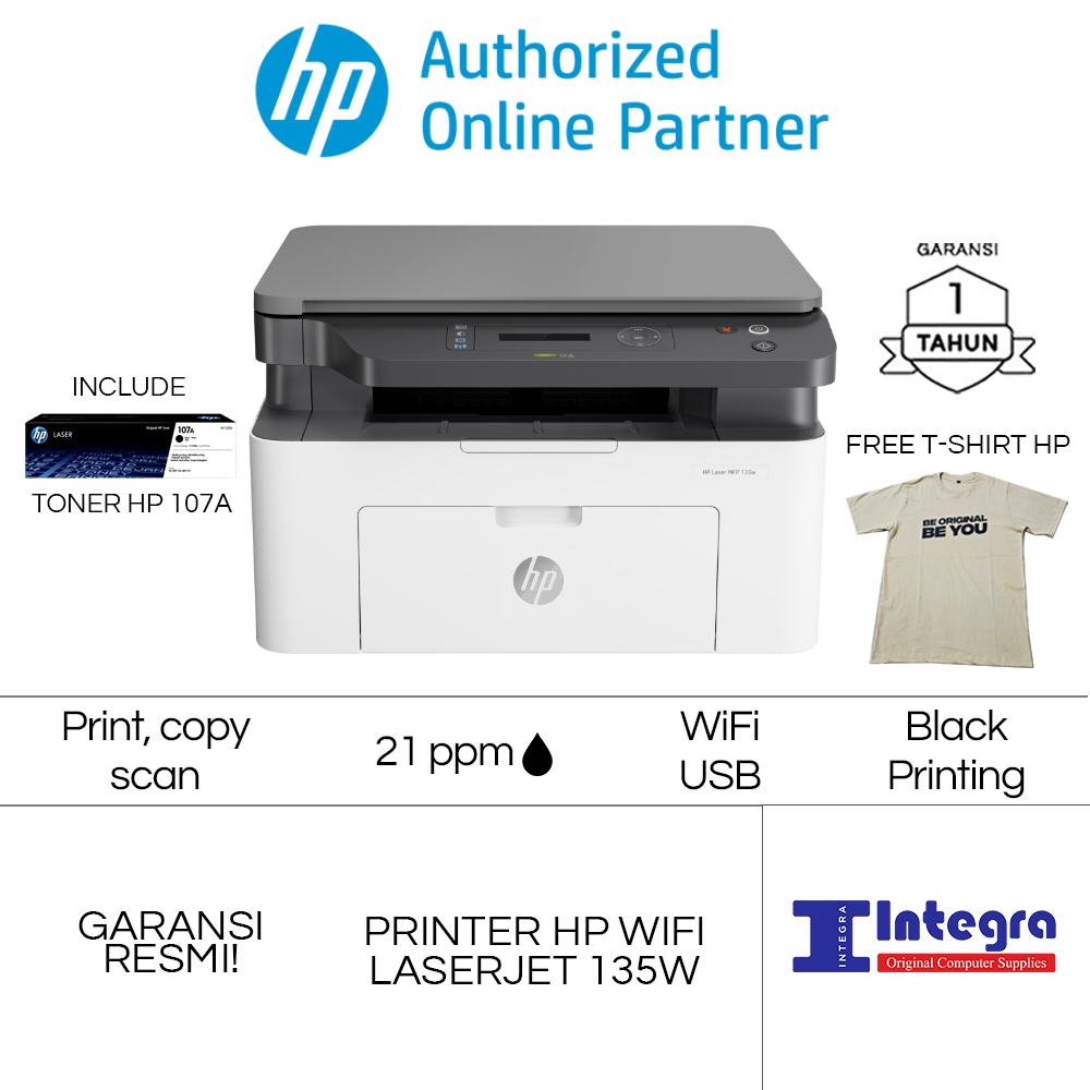 Printer HP Laser MFP M135W | 135w Monochrome Garansi Resmi