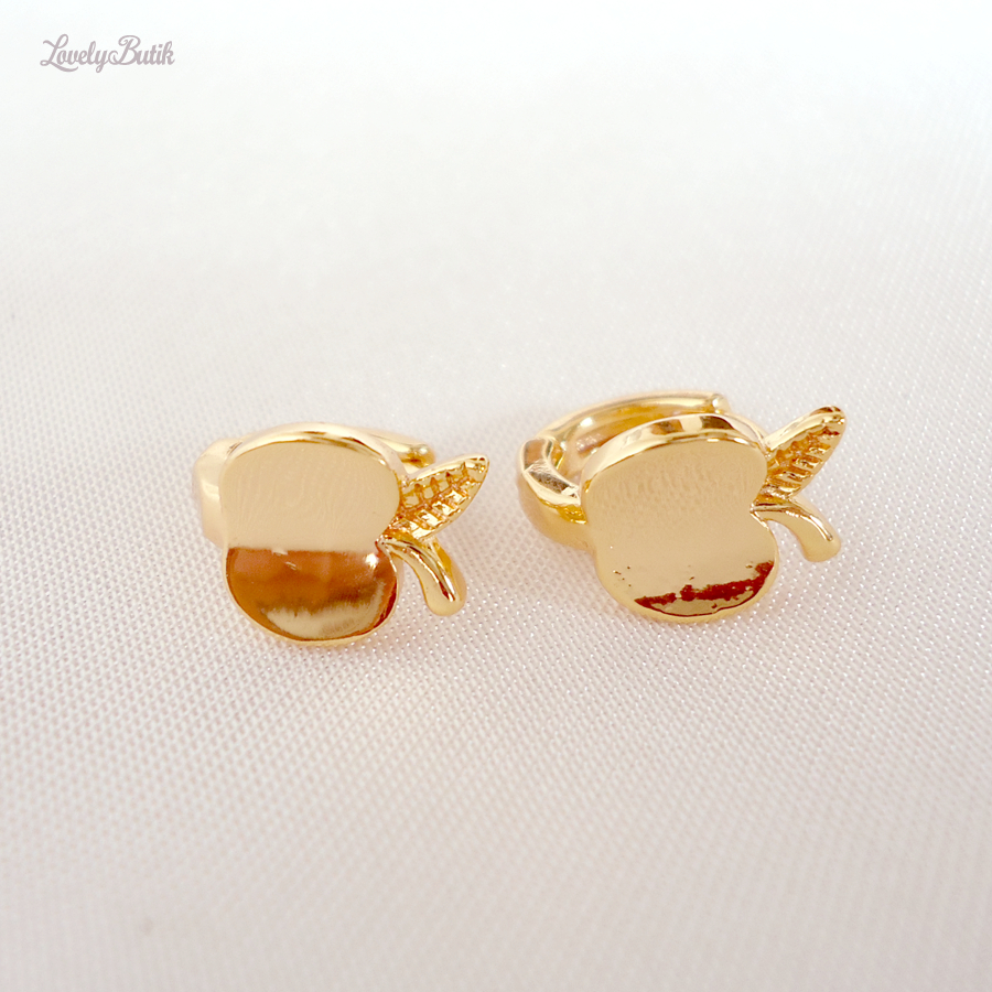 Anting Klip Anak Bayi Perempuan Xuping Gold Lapis Emas Model Ap3l Kecil Lucu - Lovelybutik