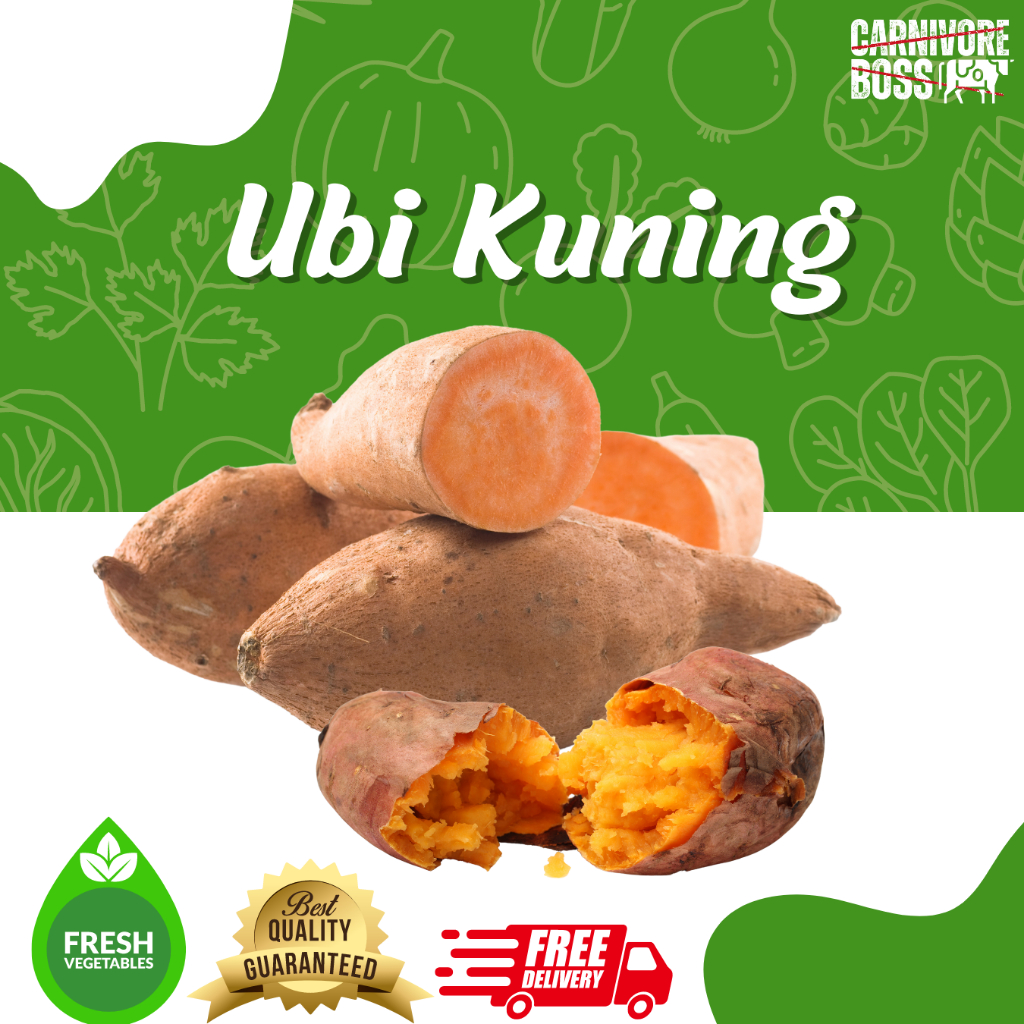 

UBI JALAR KUNING FRESH 1 KG / UBI JALAR KUNING / UBI MADU/ UBI KUNING SEGAR