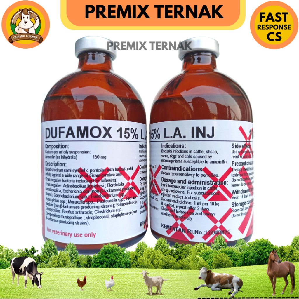 DUFAMOX LA 15% INJ 100 ML - mirip BETAMOX INTRAMOX LONGAMOX