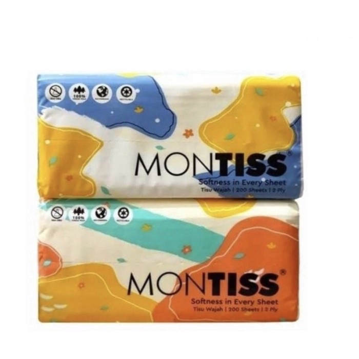 Tisu Wajah Montiss 200 Sheets 2ply / Facial Tissue Montis 200 Sheets 2 Ply