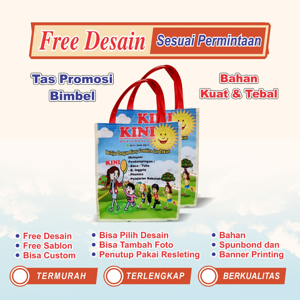 TAS PROMOSI BIMBEL / TAS SOUVENIR BIMBA