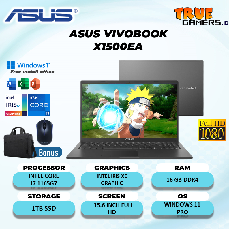 Asus Vivobook X1500EA I7 1165G7 16GB 1TBSSD Win 11pro  15.6FHD