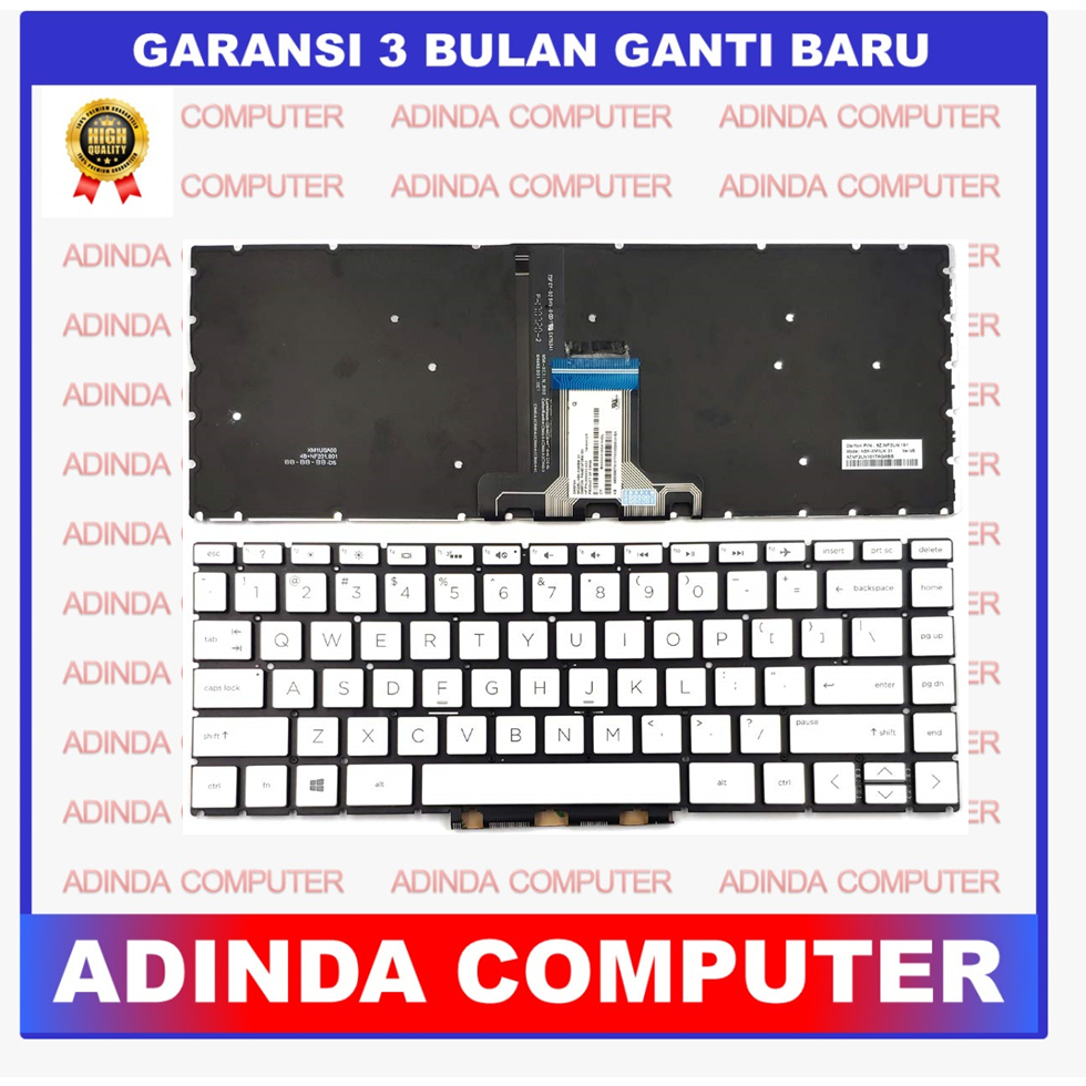 Keyboard Hp Pavilion 14-CD 14Q-CY 14S-CF 14S-CR 14S-DF 14S-DK 14S-DP 14S-DQ 14T-C 14T-CD 14T-CM 14T-DH 240 G7 245 G7 246 G7 TPN-I131 Silver