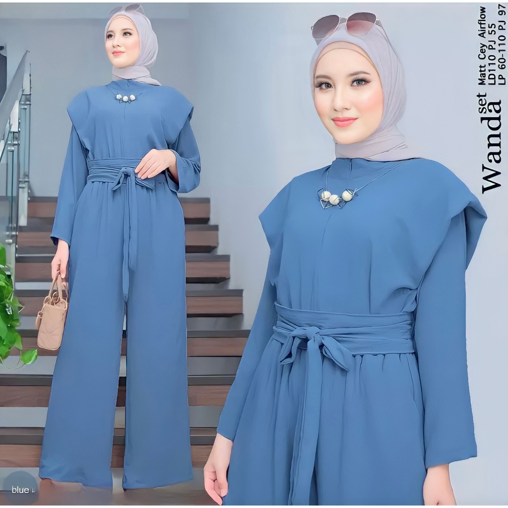 SETELAN INDIRA BAHAN CRINCLE AIRFLOW / ONESET TERBARU WANITA / One Set Wanita / Setelan Wanita Kekinian / Baju Wanita