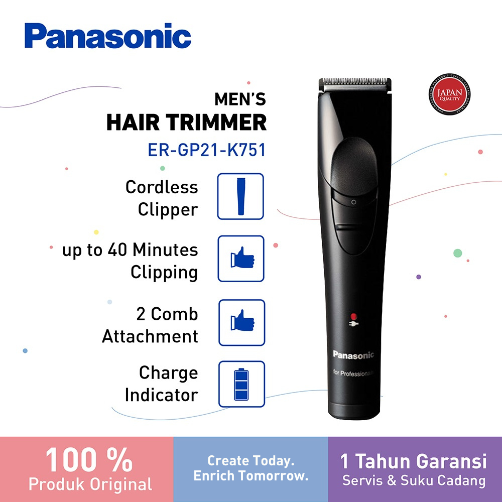 Panasonic ER-GP21-K751 Hair Trimmer [8 Hours Full Charge] - Black