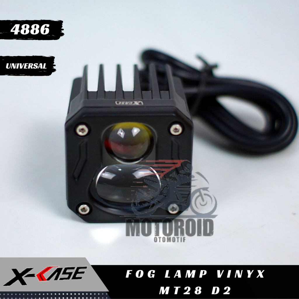 FOGLAMP PUTIH KUNING MOBIL MOTOR UNIVERSAL LED LASER MT28 VINYX X-CASE  KOTAK LAMPU TEMBAK SOROT LED LASER