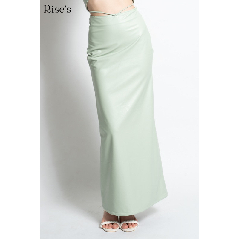 Rok kulit A line wanita /skirt leather A line Rope stretchy by Rise's