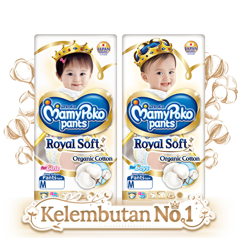 MamyPoko Pants Royal Soft Diapers Popok M42/L34/XL30/XXL24