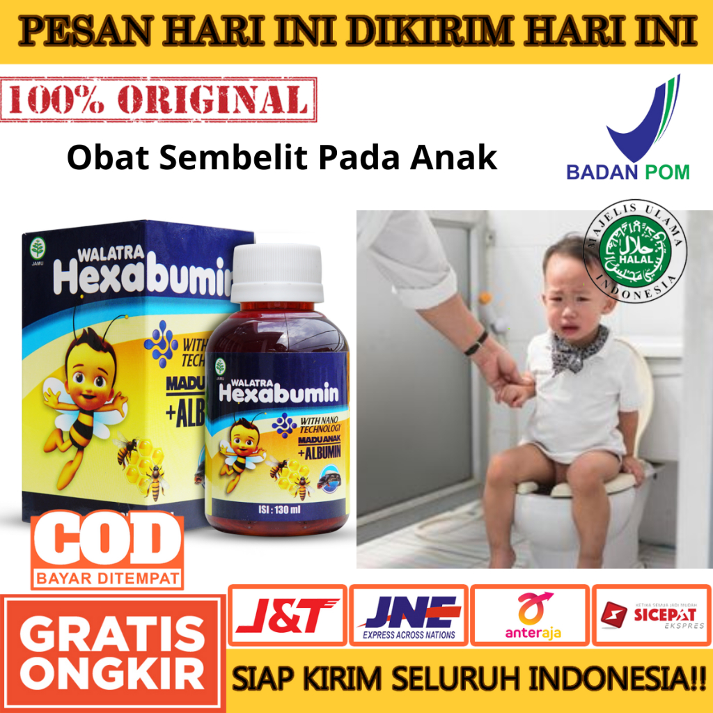 Hexabumin Original - Obat Sembelit Pada Anak, Susah BAB, Melancarkan BAB Anak, Sakit Buang Air Besar