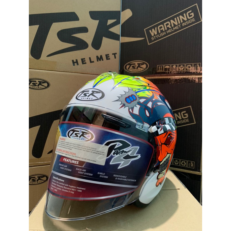 Helm TSR ram4 Russel White - TSR HELMET