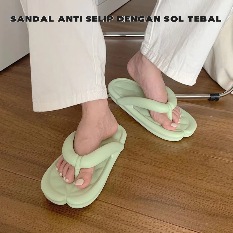 Sendal jepit wanita jelly murah polos kekinian Sandal permpuan jepit korea import terbaru Sandal jepit selop wanita outdoor bahan EVA