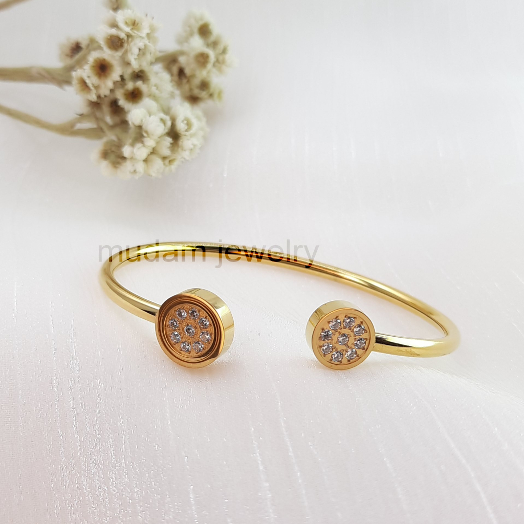 Gelang Lentur Model Gelang Kesehatan Lingkaran Mata Tanam Dan Magnet Tersedia Warna Rose Gold, Gold dan Silver