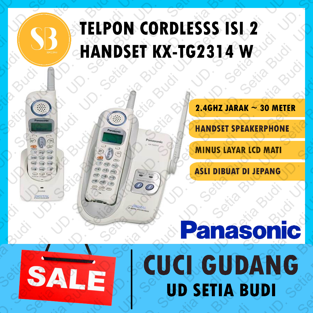 Telepon Cordless / Wireless Isi 2 Panasonic KX-TG 2314 W Asli Jepang