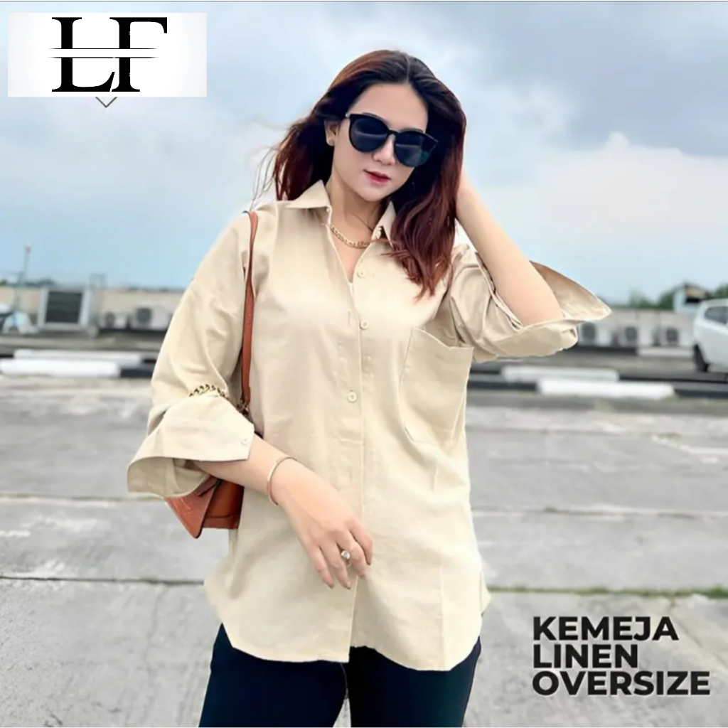 Kemeja Wanita Oversize Linen - Olivia Shirt