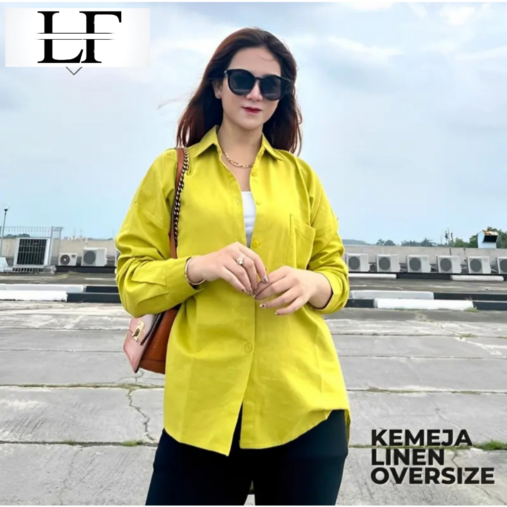 Kemeja Wanita Oversize Linen - Olivia Shirt