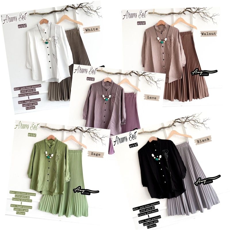 100% ORI Arum daily set wanita by A.N.Y / ANY | Ld 110 Pjr 95