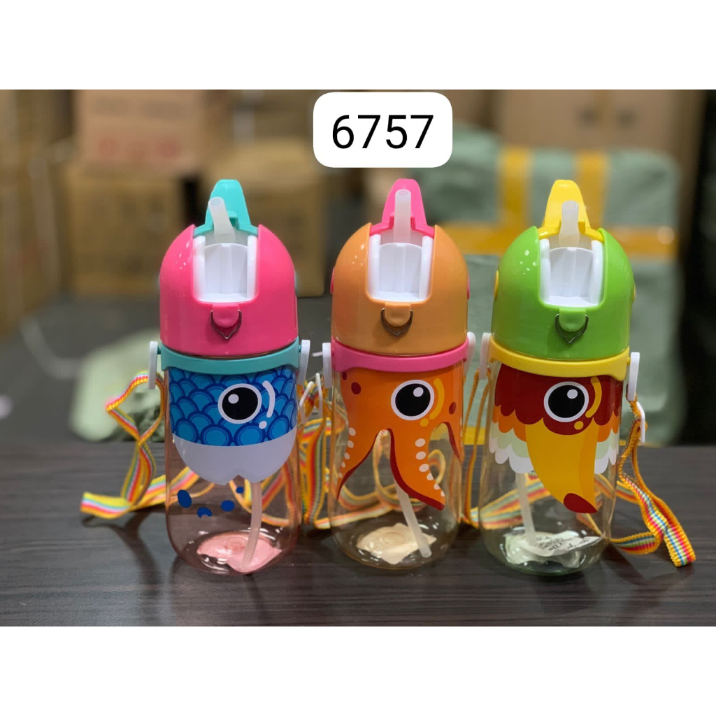 Botol Minum 450ml Karakter / Botol Minum Anak Karakter Octopus / Botol Minum Anak Unik FREE TALI  6757