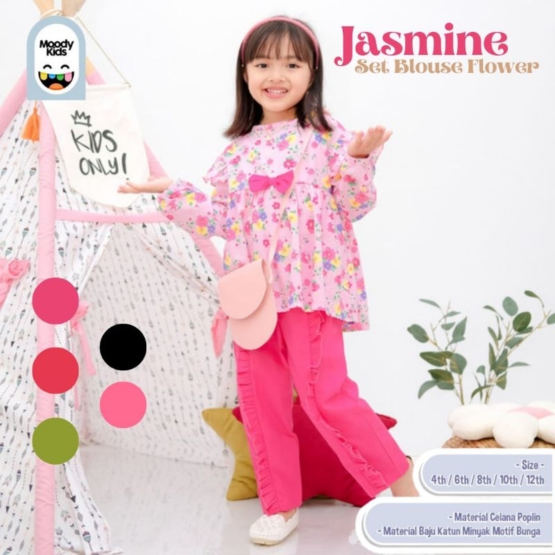 Jasmine Set Blouse Flower by Moodykids Aeraaqu free sling bag