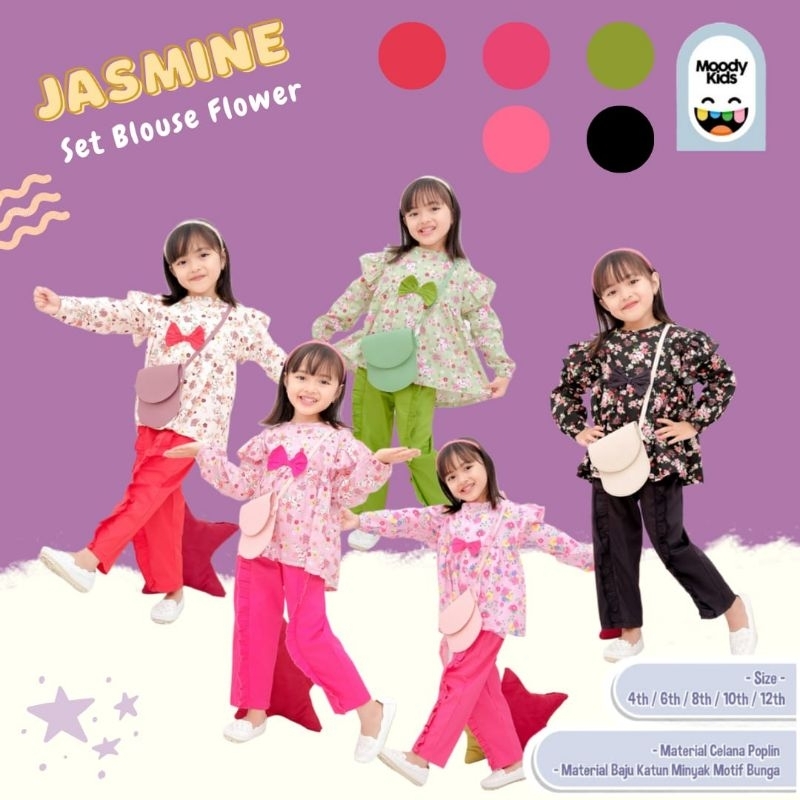 Jasmine Set Blouse Flower by Moodykids Aeraaqu free sling bag