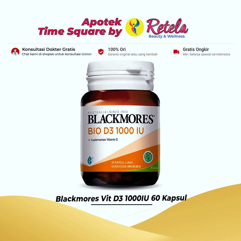 Blackmores Vit D3 1000Iu 60 Kapsul