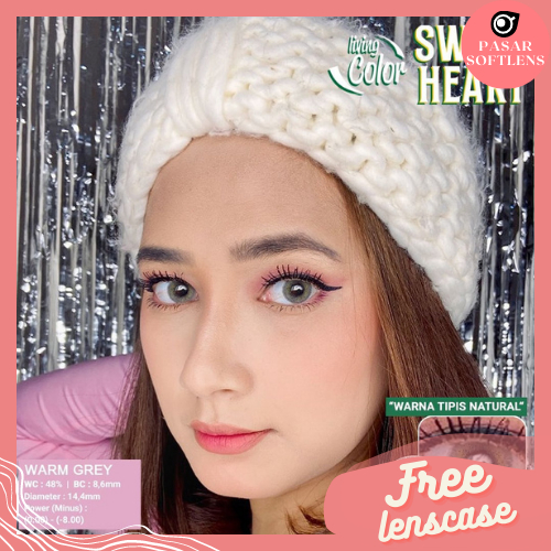 SOFTLENS SWEET HEART NORMAL &amp; MINUS -0.50 S/D -3.00 FREE LENSCASE DIA 14.4MM - BY IRISLAB