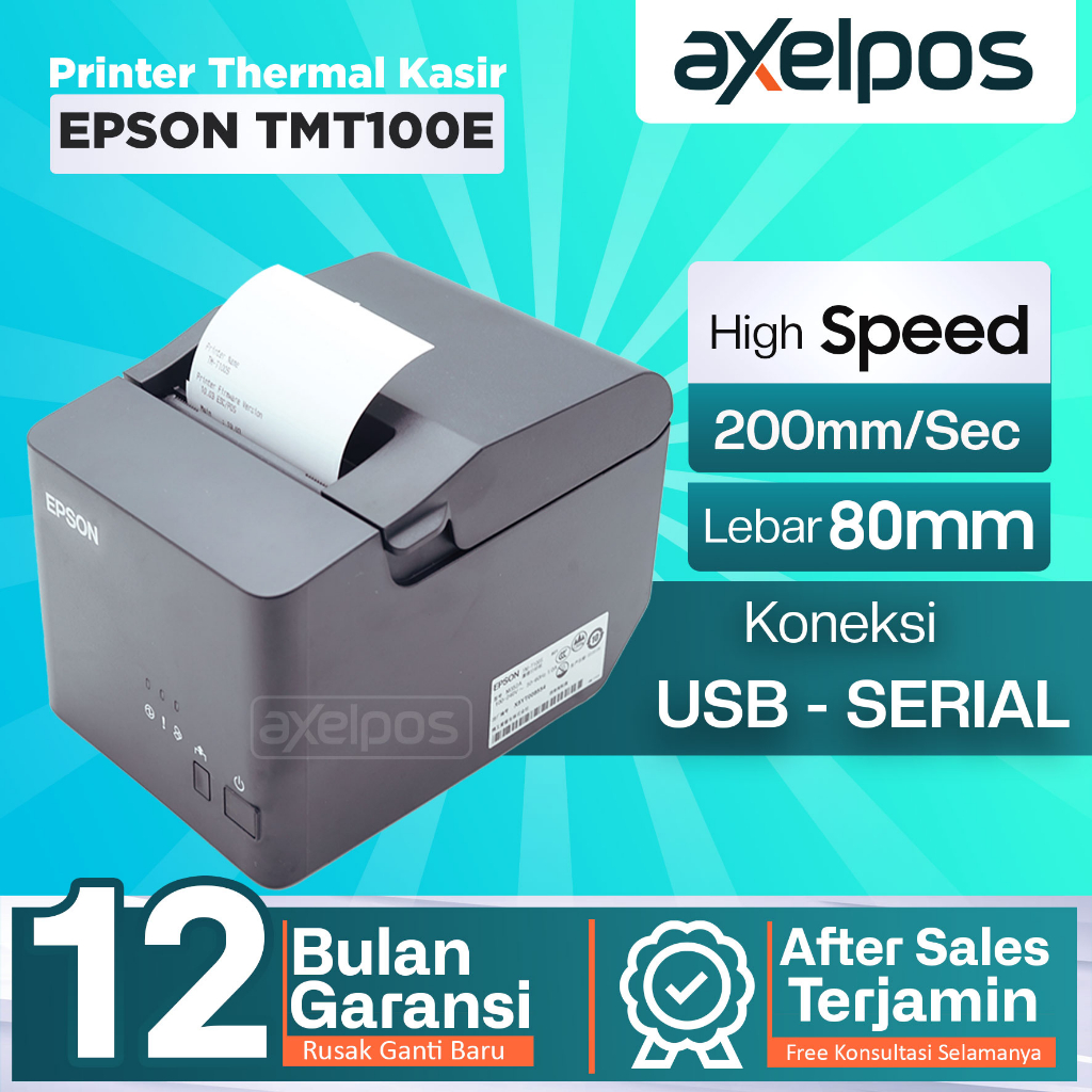 PRINTER THERMAL KASIR STRUK EPSON TM-T100E SEKELAS EPSON TMT82 TMT82X