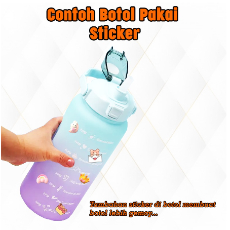 [ ABJ ] Botol Viral Gradasi 3in1 1 Set 2Liter + 900ml + 350ml Free Stiker 3D