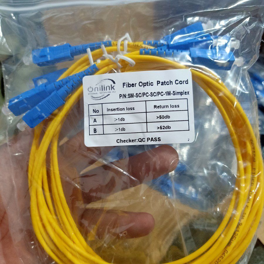 KABEL PATCH CORD FO ONILINK SC UPC-SC UPC 1METER 3MM KUNING